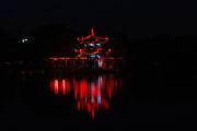 noční Green Lake, Kunming
